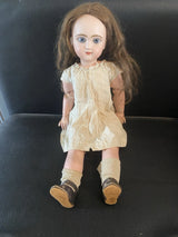 ANCIENNE POUPEE JUMEAU TÊTE PORCELAINE BOUCHE FERMÉE TAILLE 11 DOLL BISQUE