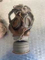 ANCIEN MASQUE A GAZ ALLEMAND GUMMIMASKE WW1 COMPLET GUERRE TRANCHEE