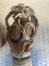 ANCIEN MASQUE A GAZ ALLEMAND GUMMIMASKE WW1 COMPLET GUERRE TRANCHEE