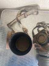 ANCIEN MASQUE A GAZ ALLEMAND GUMMIMASKE WW1 COMPLET GUERRE TRANCHEE