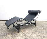 Original Fauteuil design en cuir Cassina lc4 chaise Perriand Le Corbusier noir