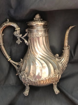 Doutre-Roussel, Service à café Argent Massif- décor rocaille XIX