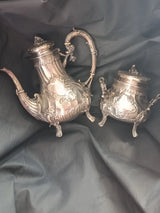 Doutre-Roussel, Service à café Argent Massif- décor rocaille XIX