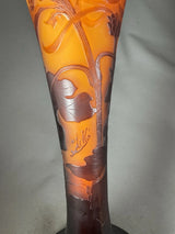 Grand Vase Gallé à décor « Chrysanthème » en fleur Art Nouveau