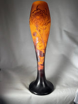 Grand Vase Gallé à décor « Chrysanthème » en fleur Art Nouveau
