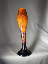 Grand Vase Gallé à décor « Chrysanthème » en fleur Art Nouveau