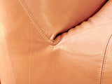 Early cognac bambou cuir canapé design Mario Bellini pour B&B Italia années 80