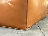 Early cognac bambou cuir canapé design Mario Bellini pour B&B Italia années 80