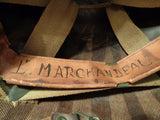 Authentique Casque américain US WW2, fab. Avril 1944, jonc avant, liner Firestone, nominatif