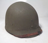 Authentique Casque américain US WW2, fab. Avril 1944, jonc avant, liner Firestone, nominatif