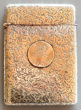 Etui en argent massif Sterling Poinçons BIRMINGHAM et Orfèvre M & L, année 1889