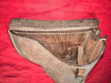 P08 cuir fauve étui holster original WW2 allemand : prise maquis allégé du rabat