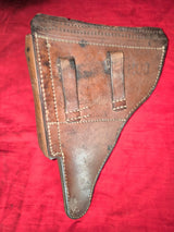 P08 cuir fauve étui holster original WW2 allemand : prise maquis allégé du rabat