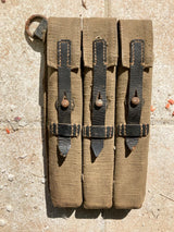 Authentique ÉTUI PORTE-CHARGEURS+CHARGEURS ALLEMAND MP.38u.40 toile kaki WW2