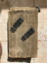 Authentique ÉTUI PORTE-CHARGEURS+CHARGEURS ALLEMAND MP.38u.40 toile kaki WW2