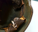 AUTHENTIQUE Casque / helmet Allemand Ww1 / 14-18 Camouflé RARE
