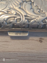 Étui ancien ARGENT MASSIF Vermeil – Poinçon Sanglier – Décor floral & oiseau XIX