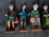 Ancien lot de 6 Santons NEVEU terre cuite déco Noël collection old crèche