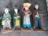 Ancien lot de 6 Santons NEVEU terre cuite déco Noël collection old crèche