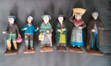 Ancien lot de 6 Santons NEVEU terre cuite déco Noël collection old crèche