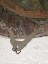 Authentique Liner Casque Para US WW2 Parachutiste Normandie Debarquement Nominatif Insigne