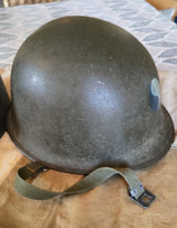 Authentique Casque US M1 WW2 29th Infantry Division D-Day Omaha Beach WW2 Normandie Insigne