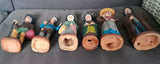 Ancien lot de 6 Santons NEVEU terre cuite déco Noël collection old crèche
