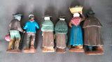 Ancien lot de 6 Santons NEVEU terre cuite déco Noël collection old crèche