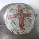 Authentique WW1 / Exceptionnelle coque casque Stahlhelm mle 16 infirmier brancardier / ET64