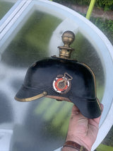 ANCIEN CASQUE A POINTE PRUSSIEN OFFICIER ANTIQUE MILITARY