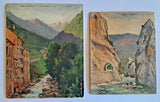 Camille Merlaud Huile Pyrénées Périgord Tableau ancien HSP impressionniste 1900