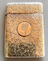 Etui en argent massif Sterling Poinçons BIRMINGHAM et Orfèvre M & L, année 1889